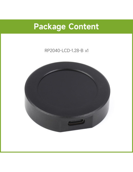Placa MCU Waveshare RP2040-LCD-1.28 con Acelerómetro y Giroscopio Placa MCU Waveshare RP2040-LCD-1.28 con Acelerómetro y Giroscopio