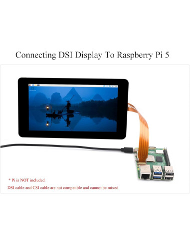 Cable Flexible DSI FPC Wonrabai 200mm Compatible Raspberry Pi 5