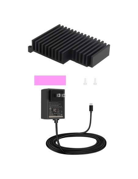 Fuente de Alimentación USB-C GaN 27W + Disipador Aluminio H509 para Raspberry Pi 5 Fuente de Alimentación USB-C GaN 27W + Disipador Aluminio H509 para Raspberry Pi 5