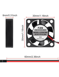 4 Ventiladores de Enfriamiento ACEIRMC para Raspberry Pi 30x30x7mm 2