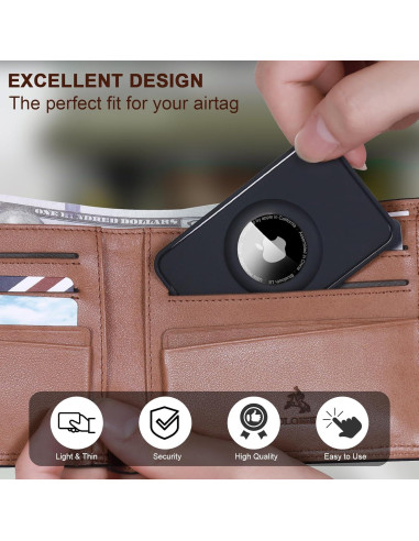 Soporte de Cartera Airtag PESTON - Funda Silicona Negra