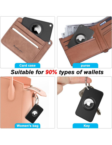 Soporte de Cartera Airtag PESTON - Funda Silicona Negra