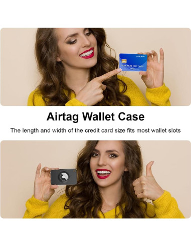 Soporte de Cartera Airtag PESTON - Funda Silicona Negra