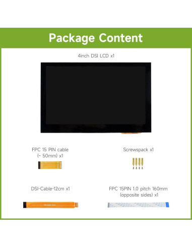 Pantalla Táctil Capacitiva 4" Waveshare 480x800 DSI IPS