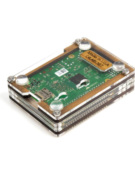 Funda de Bambú para Raspberry Pi 3 B+ y Pi 2 con Disipadores Funda de Bambú para Raspberry Pi 3 B+ y Pi 2 con Disipadores