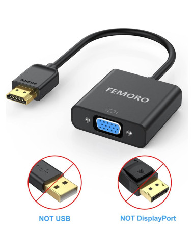 Adaptador HDMI a VGA FEMORO 10 Pack - Alta Definición 1920x1080