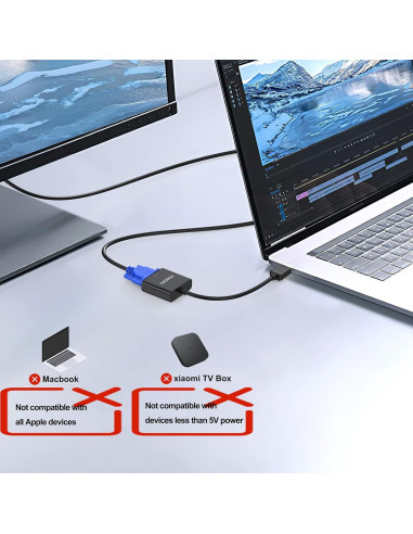 Adaptador HDMI a VGA FEMORO 10 Pack - Alta Definición 1920x1080