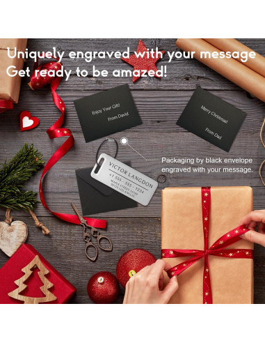 Etiquetas de Equipaje Personalizadas KCULE Acero Inoxidable 7.62x3.18cm