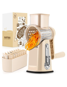 Rallador de Queso Rotary SUSTEAS con 5 Cuchillas y Base de Succión