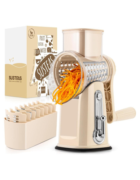 Rallador de Queso Rotary SUSTEAS con 5 Cuchillas y Base de Succión