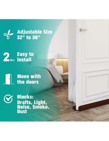 MAXTID Bloqueador de Corrientes de Aire para Puertas 30" Marrón