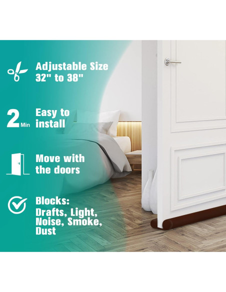 MAXTID Bloqueador de Corrientes de Aire para Puertas 30" Marrón