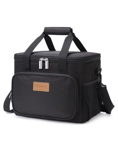 Bolsa de Almuerzo Térmica Lifewit 9L Negra Aislante para Adultos