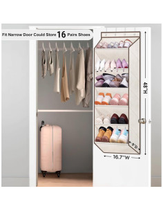 Estante Colgante para Zapatos SLEEPING LAMB Beige 6 Bolsillos 2