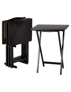 Mesa Plegable Rectangular Amazon Basics 4-Pack Negro 38x48x66 cm