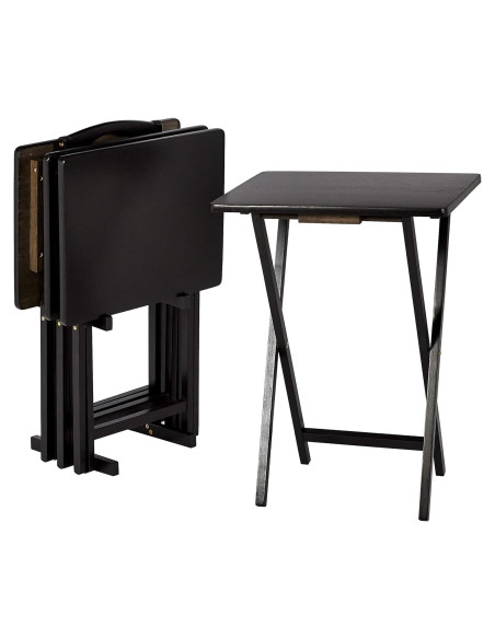 Mesa Plegable Rectangular Amazon Basics 4-Pack Negro 38x48x66 cm