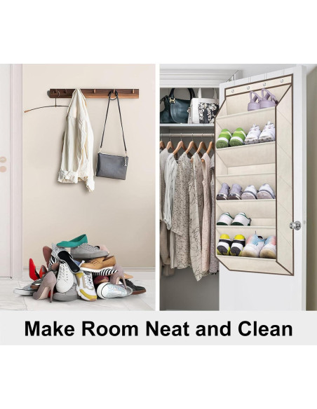 Estante Colgante para Zapatos SLEEPING LAMB Beige 6 Bolsillos