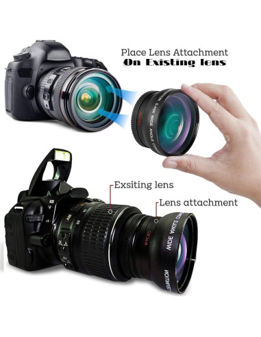 Lente Gran Angular 46mm + Telefoto 2.2X + Accesorios OPTURA