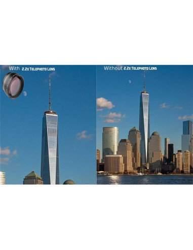 Lente Gran Angular 46mm + Telefoto 2.2X + Accesorios OPTURA