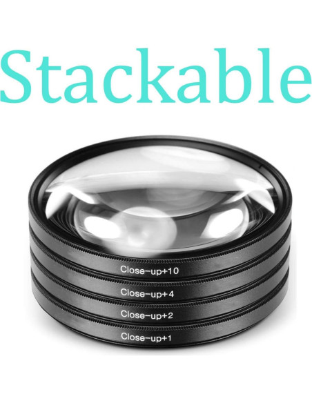 Juego de Filtros de Acercamiento 37mm Big Mike's +1, +2, +4, +10