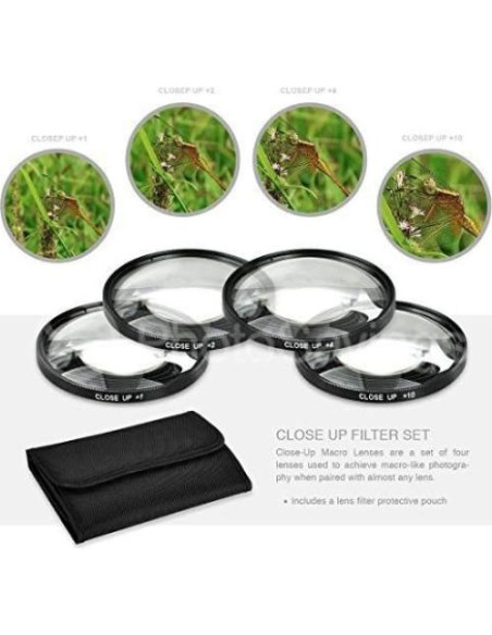 Juego de Filtros de Acercamiento 37mm Big Mike's +1, +2, +4, +10