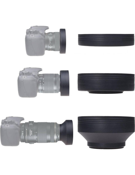 Capucha de lente de goma colapsable 67mm OPTURA HD para ZEISS