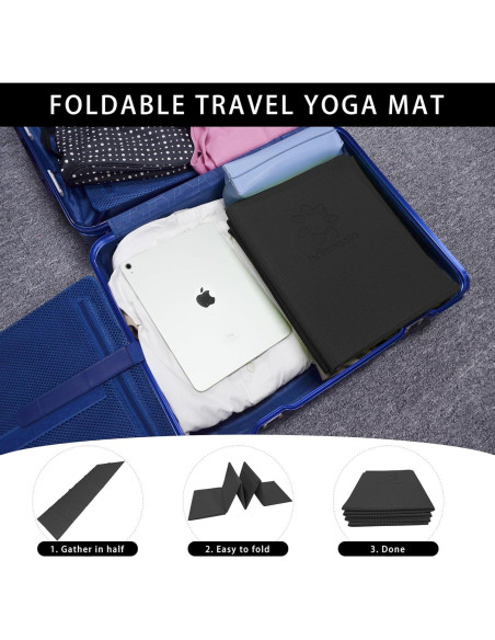 Colchoneta de Yoga Plegable Primasole 4mm 172.72x60.96cm Negra