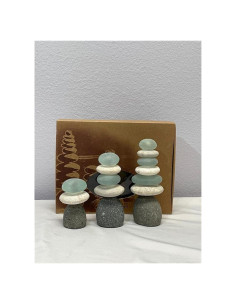 Mini Escultura de Meditación en Vidrio - Suministro de Jardín - 3 Piezas