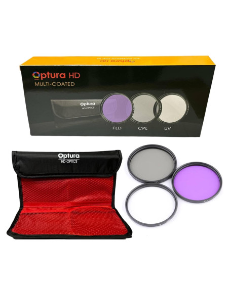 Kit de Filtros de Lente 52mm Optura HD UV CPL FLD para Zeiss