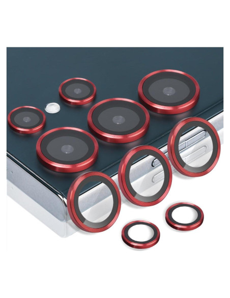 Protector de Lente de Cámara Rayorcon para Samsung Galaxy S24 Ultra Rojo