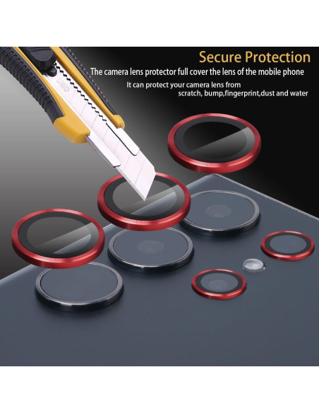 Protector de Lente de Cámara Rayorcon para Samsung Galaxy S24 Ultra Rojo