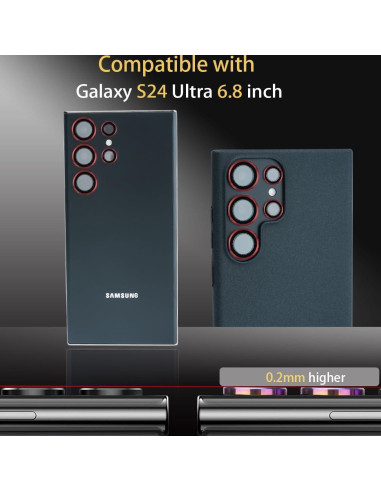 Protector de Lente de Cámara Rayorcon para Samsung Galaxy S24 Ultra Rojo