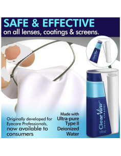 Kit Limpiador de Lentes Clear View - Viaje, Spray 29.57 ml + Paño Microfibra 2