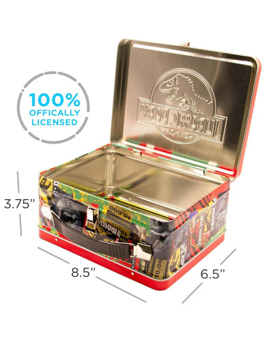 Caja de Almacenamiento de Lata AQUARIUS Jurassic Park 21.95x9.53x16.83cm