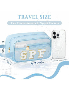 Bolsa de Maquillaje Transparente COSHAYSOO Azul SPF 22.1x13x7.9cm 2