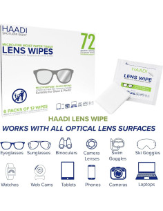 Toallitas Limpiadoras de Lentes HAADI 72 Unidades Ecológicas 2