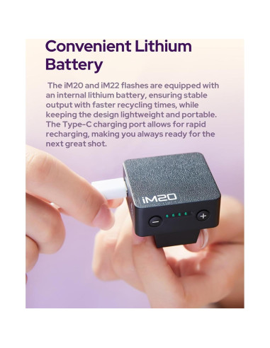 Flash Godox iM20 Mini para Cámara - Batería 470mAh USB-C