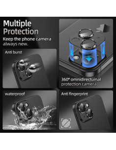 Protector de Lente de Cámara AFARER para iPhone 15/15 Plus - Negro 2