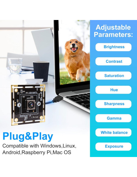 Cámara USB Autofocus ELP 16MP 4K UVC 68 Mini para PC