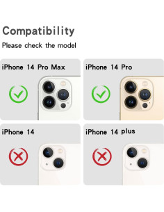 Protector de Lente de Cámara Brillante Cavdycidy para iPhone 14 Pro/Max 2