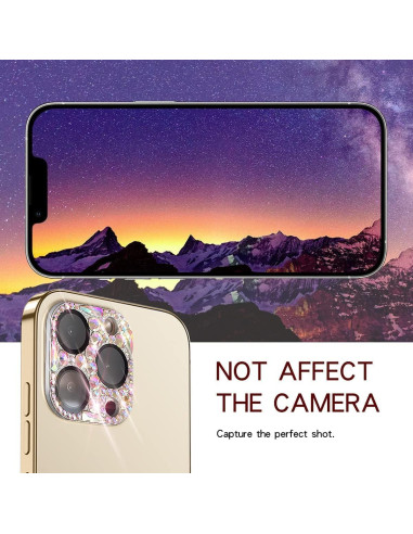 Protector de Lente de Cámara Brillante Cavdycidy para iPhone 14 Pro/Max
