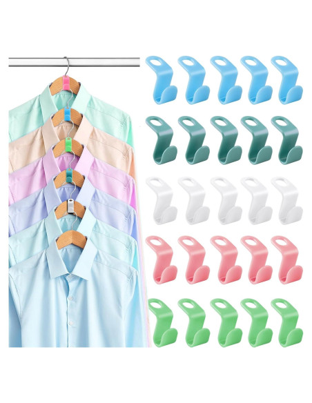 100 Ganchos Conectores para Perchas PECULA - Ahorra Espacio