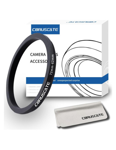 Adaptador de Lente 72mm a 62mm Coruscate + Paño de Limpieza