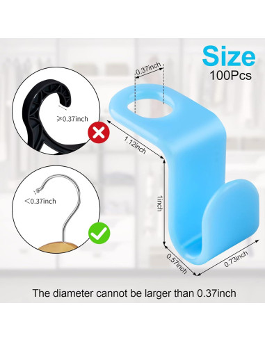 100 Ganchos Conectores para Perchas PECULA - Ahorra Espacio