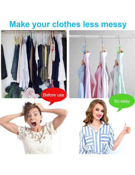 100 Ganchos Conectores para Perchas PECULA - Ahorra Espacio