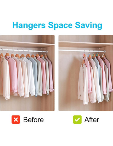 100 Ganchos Conectores para Perchas PECULA - Ahorra Espacio