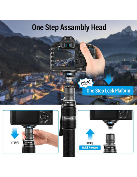 Monopie SIRUI SVM-165 de Fibra de Carbono 165 cm 10 kg Monopie SIRUI SVM-165 de Fibra de Carbono 165 cm 10 kg