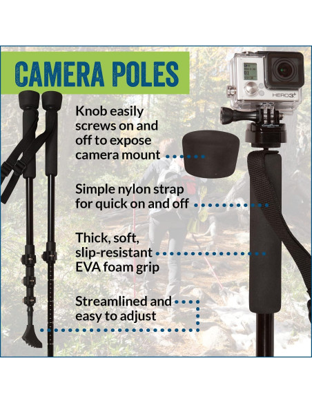 Bastones de Trekking Plegables York Nordic PRO 2 Piezas Ajustables