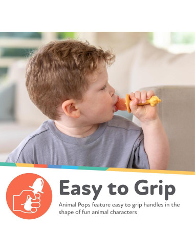 Moldes de Helados Nuby Animal Pops - Silicona para Bebés 4+ Meses