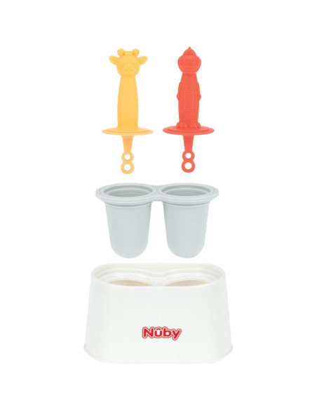 Moldes de Helados Nuby Animal Pops - Silicona para Bebés 4+ Meses Moldes de Helados Nuby Animal Pops - Silicona para Bebés 4+ Meses